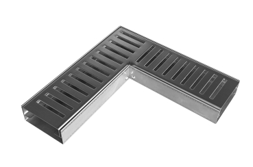 Rinnenwinkel 90 Grad Rost Schlitzdesign für Entwässerungsrinne Edelstahl superflach, System 35/80